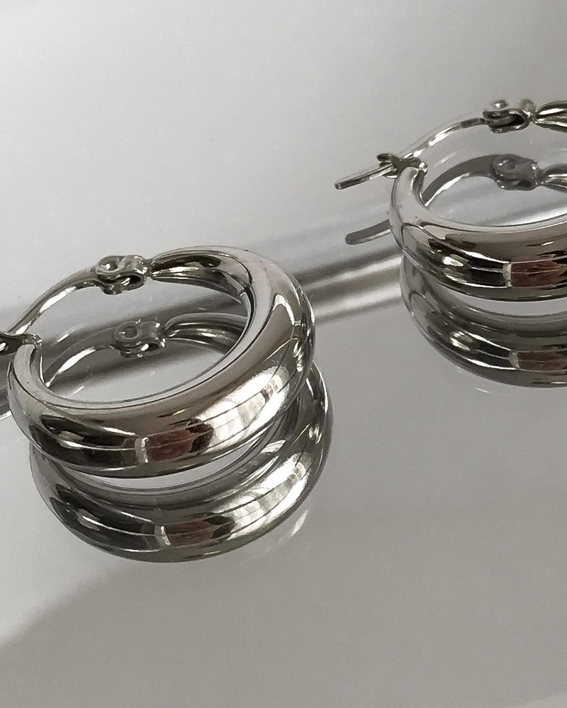 Earrings BASIC HOOP. | silver - ZOLDOUT